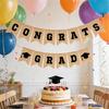 Stylish Graduation Themed Banners Hanging Ornament Linen Fabric Bunting For Party Backdrops Indoor and Outdoor Use