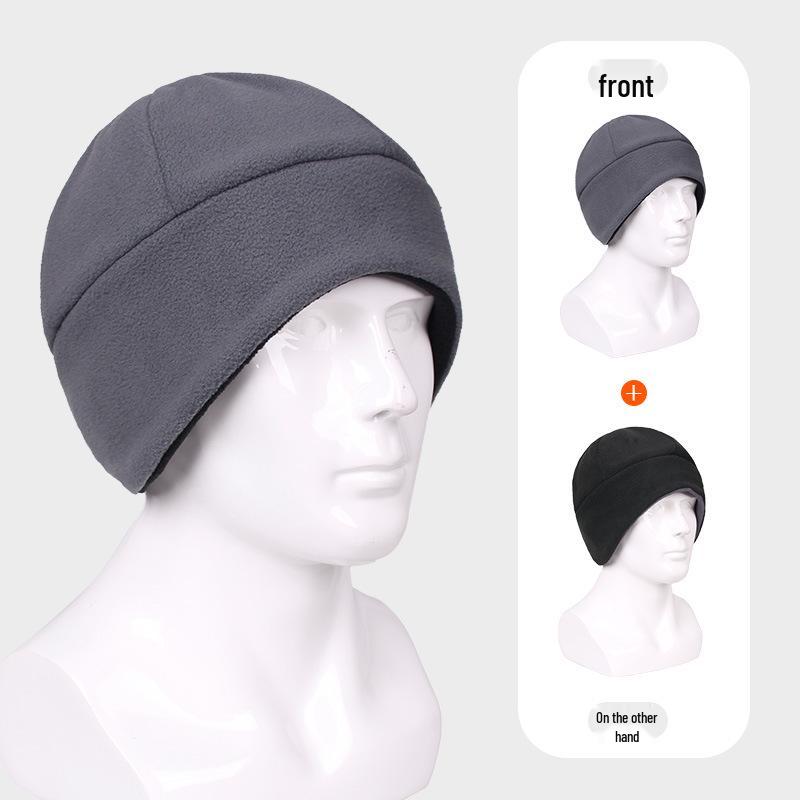 

Winter Windproof Double-sided Fleece Beanie with Ear Protection for Skiing & Cycling One Size