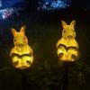 1Pc Solar Garden Light Resin Rabbit Atmosphere Yard Decoration, Luminous Led Rabbit Lawn Light Floor Plug Light