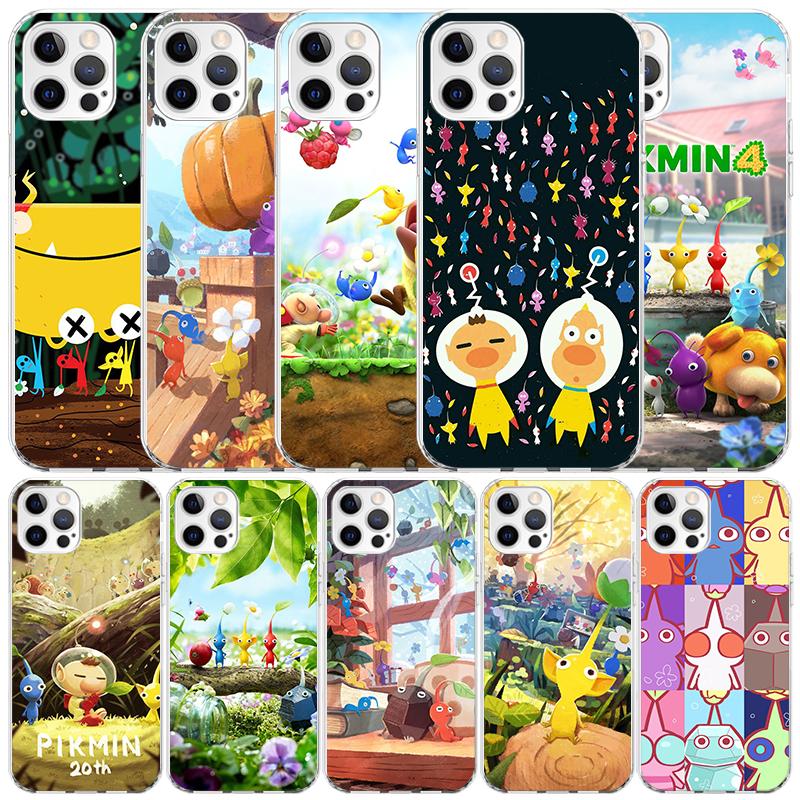 Game P-PikminS 4 Soft Cover for iPhone 16 17 Air 15 14 Pro Max 16E Phone Case 13 Mini 12 11 7 SE 8 Print Pattern Fit Cases 16 17