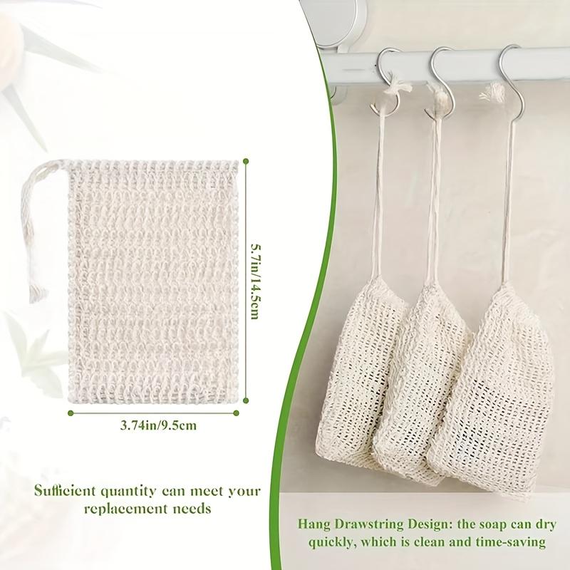 Set of 2 Soap Bags for Shower & Bath, Exfoliating Body Scrubber Pouch, Soap Holder Net for Drying and Extending Soap Life