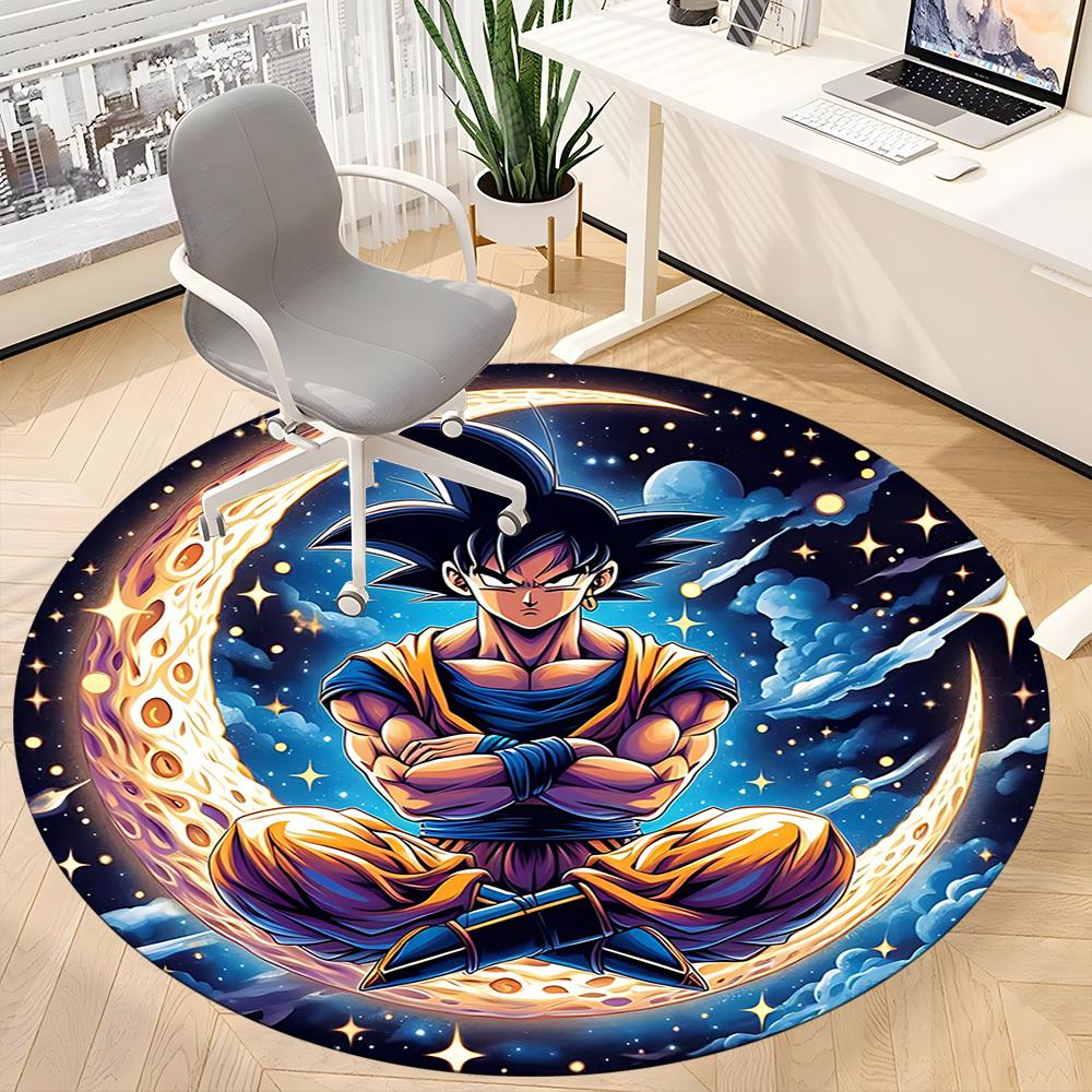 1pc Dragon Ball Office Round Area Rug, Indoor Mat Suitable For Office, Under Office Chairs Bedroom Living Room Home Decor, Room Deco