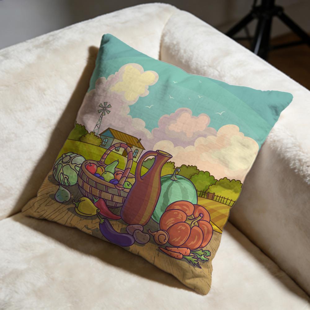 Farm Cushion Cover Soft Decorative Pillow Case Suitable for Bedroom Sofa Car Travel Use