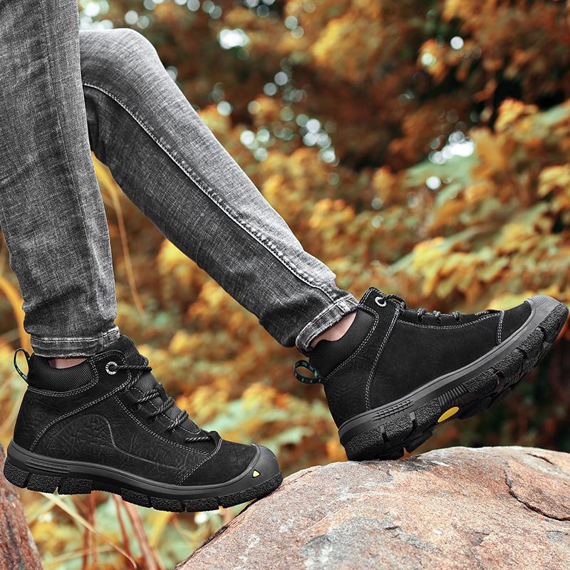 Men Winter Snow Boots lace up Ultra Warm Men Hiking Boots outdoor Leather High Top Men's Boots Outdoor men Sneakers
