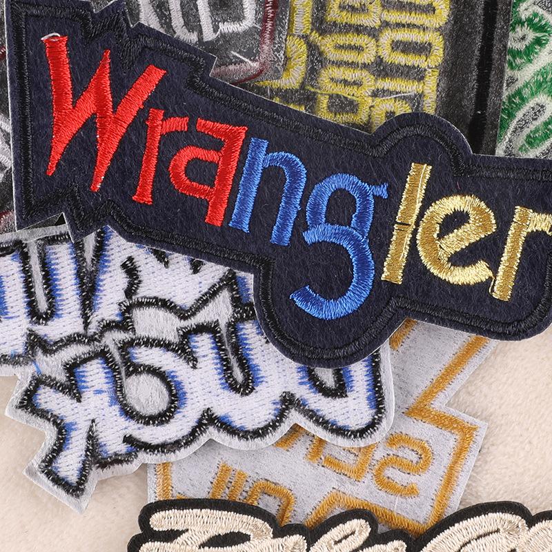 Embroidery label  badge English letter chest badge hat badge clothing accessories patch sticker embroidery sticker cloth sticker
