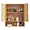 Bathroom Wall Cabinet, 2 Doors and Adjustable Shelf, Over the Toilet Storage Medicine Cabinet Wall Mounted, Hanging Organizer with Shelves and Open