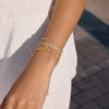 Youthway Delicate Zircon Bracelet For Women Minimalist Wave Shape Chain 18K Gold Plated Stainless Steel Bracelet Jewelry Gift