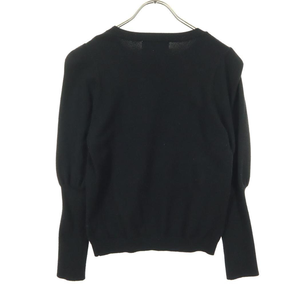 Unused Lily Brown Long Sleeve Power Shoulder Knit F Black LWNT214188 Women Used