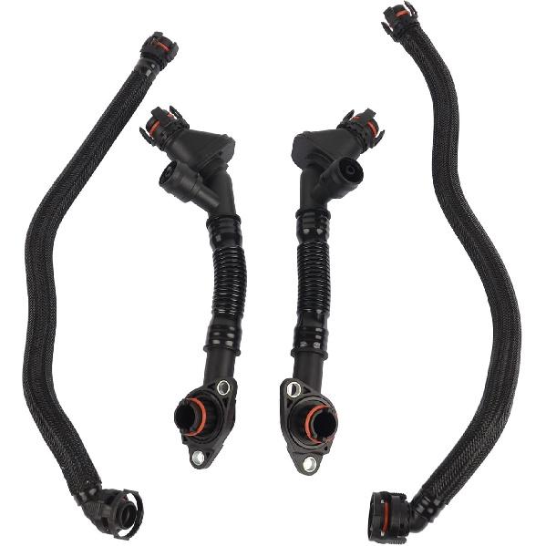 4 Stück Kurbelgehäuseentlüftungsschlauch links und rechts Ersatz für BMW X5 X6 550i 650i 750Li 750i xDrive35i N63 4.4L 11157575640 11157575641 11157646086