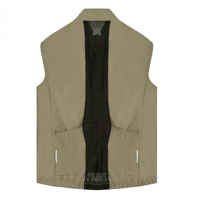 Mens Cycling Vest Jacket Lightweight Windproof Waterproof Bike Outerwear With Dual Zipper Pockets Breathable Back Mesh