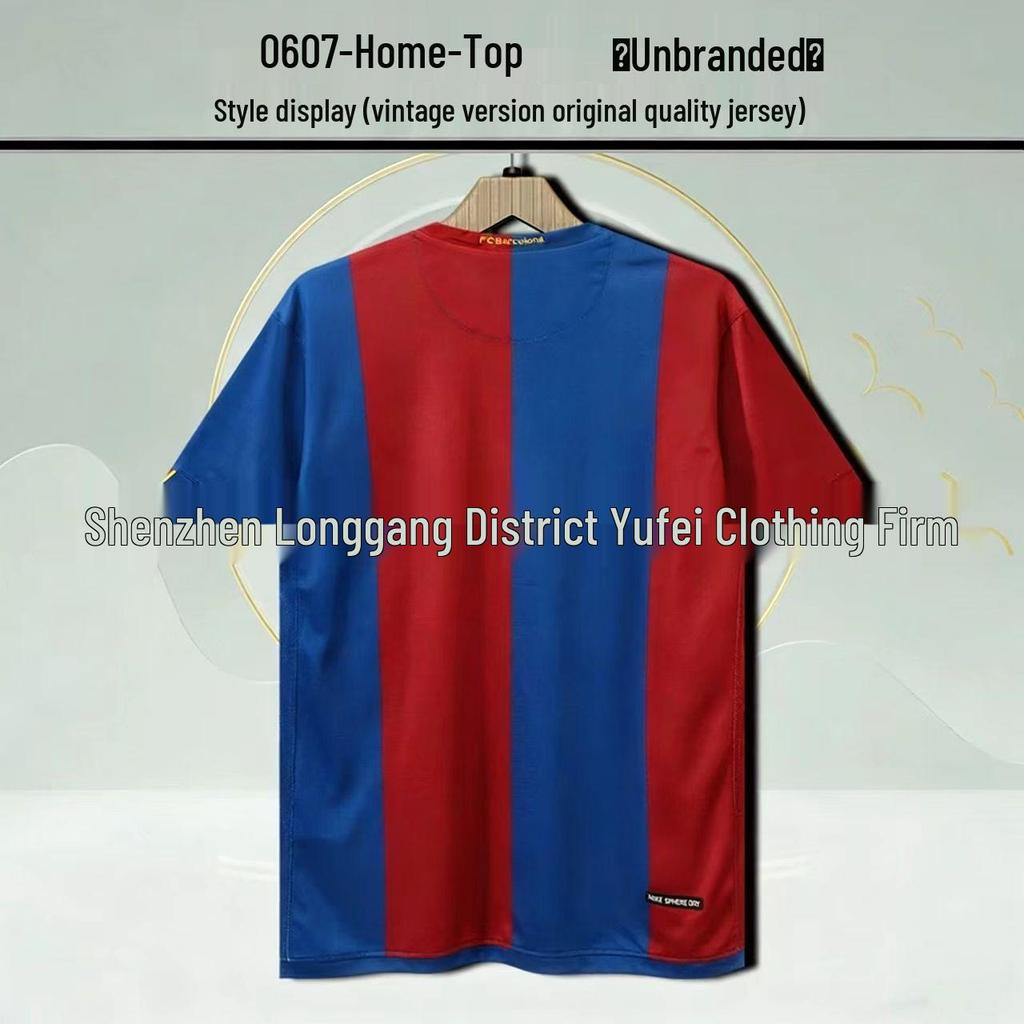 Barcelona Retro Trikot: Nein. 10 Messi, Nein. 9 Ronaldo, Nein. 10 Ronaldinho Gedenkausgabe