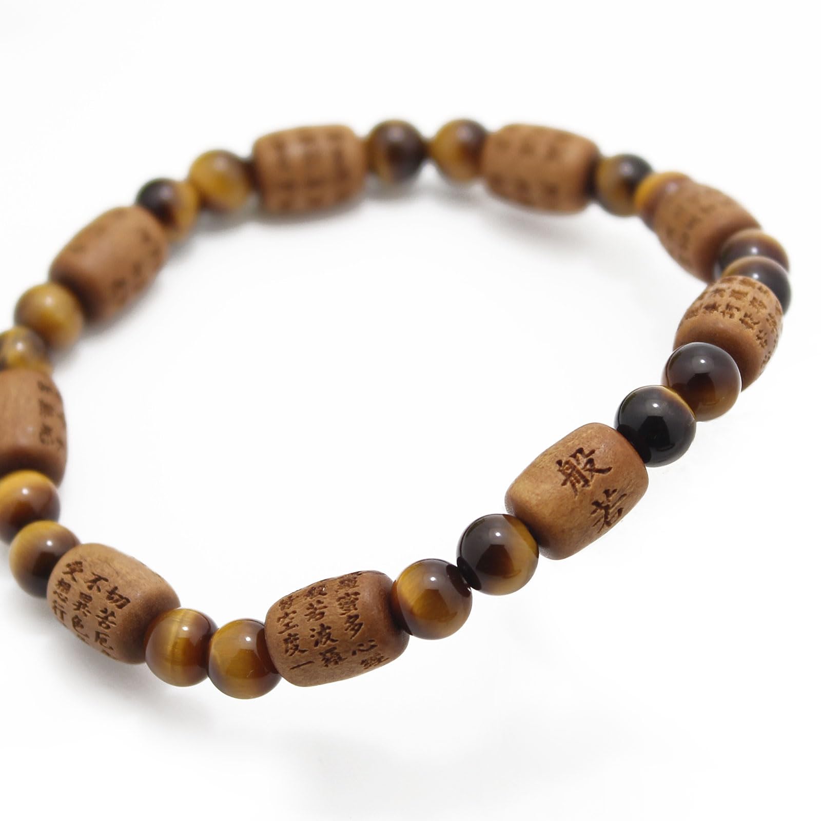 

Heart Sutra Heart Sutra Carved Sandalwood Tiger Eye Stone Tiger Eye Prayer Bead Bracelet Replacement Service Ticket [Japanese Hall] (Bale Type) коричневый