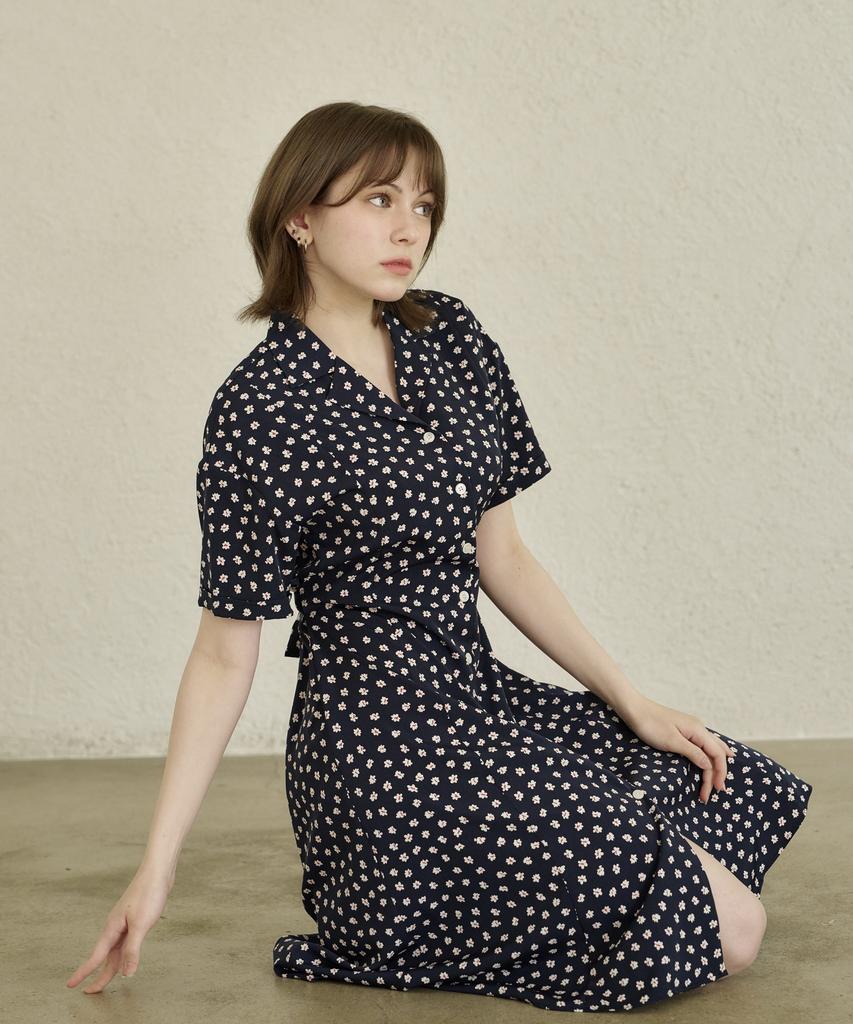 Armour Secret Floral Midi Dress - Navy