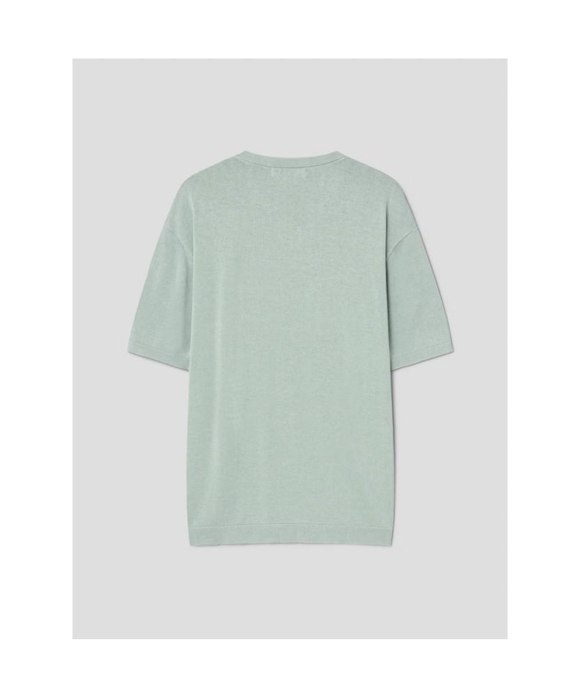 8seconds V-Neck Layered Knit Pullover Light Green
