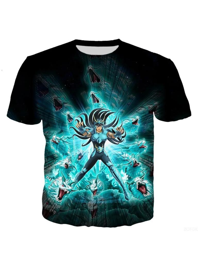 Summer New Harajuku Saint 3D Printed Street Fashion Casual Children's Clothing T-shirt Round Neck Short Sleeved Top