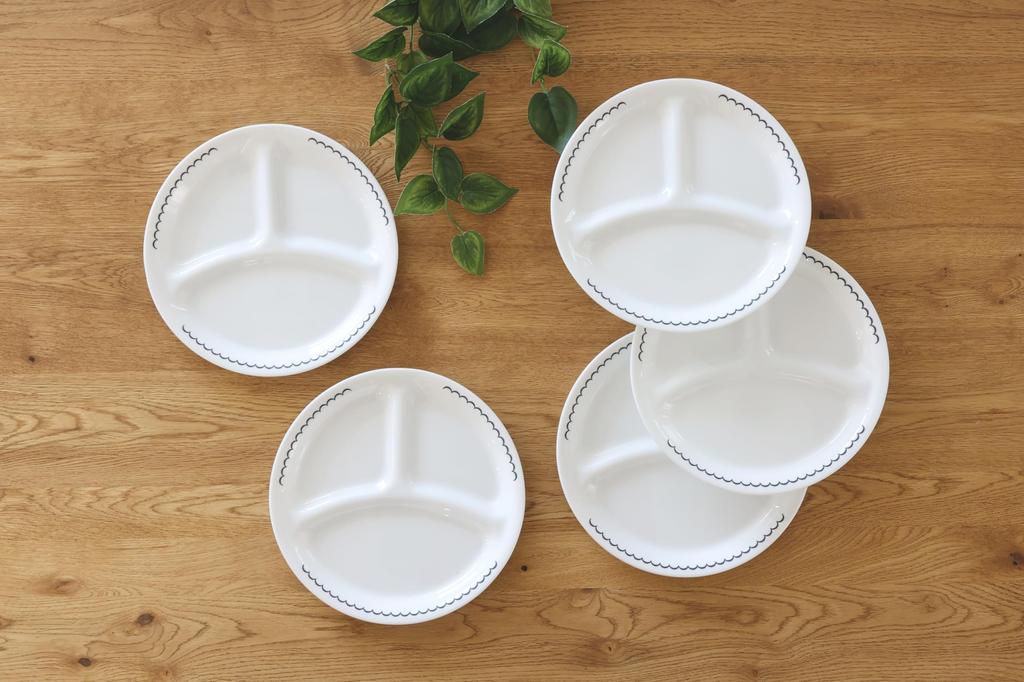 PEARL METAL CORELLE Outer Diameter Caspian Lace Lunch Plates Set of Plates, Dish, 26cm, Shatter-Resistant, Lightweight, (Large) J310-CPL, 5, CP-1961