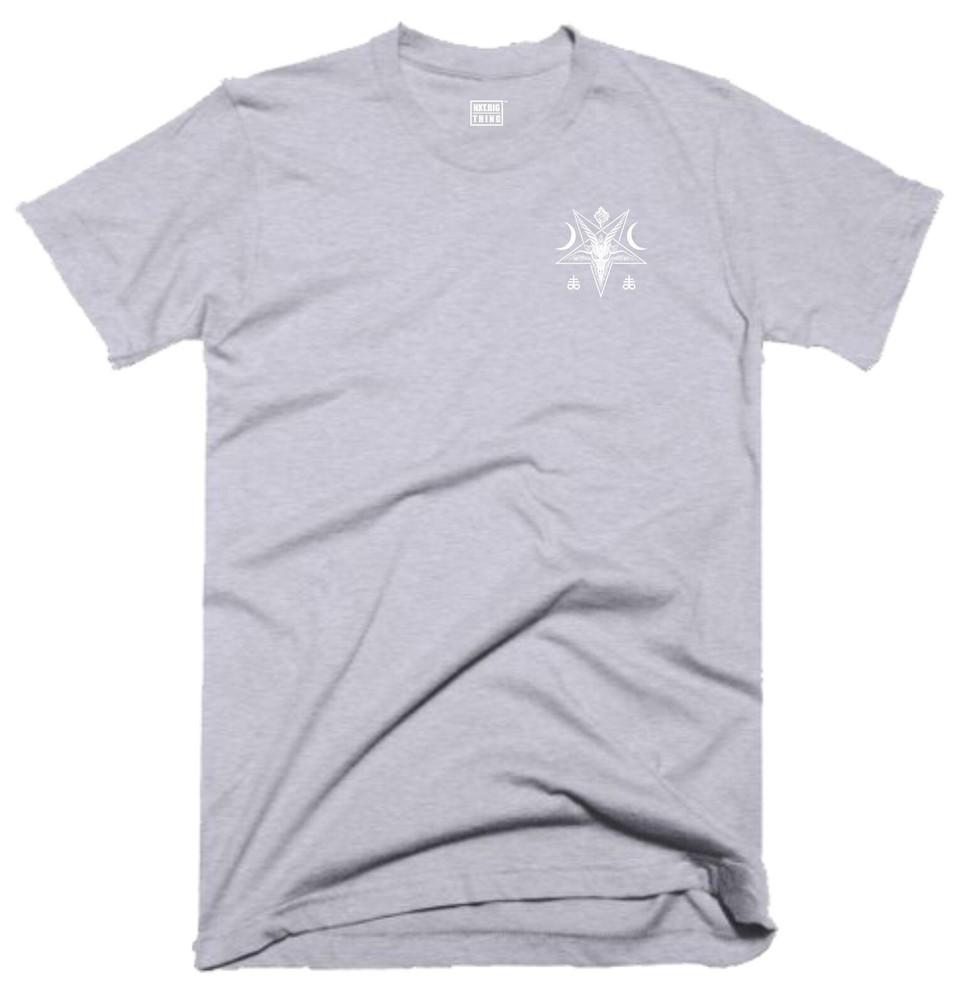 Goat Skull Head T Shirt Small Lucifer Pentagram Devil Demon Satanic Baphomet Top