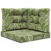 Outdoor Sofa Cushions 3 Pcs Leaf Design Polyester