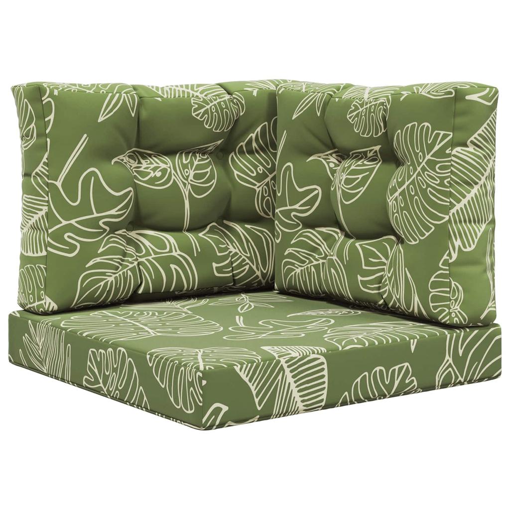 Outdoor Sofa Cushions 3 Pcs Leaf Design Polyester