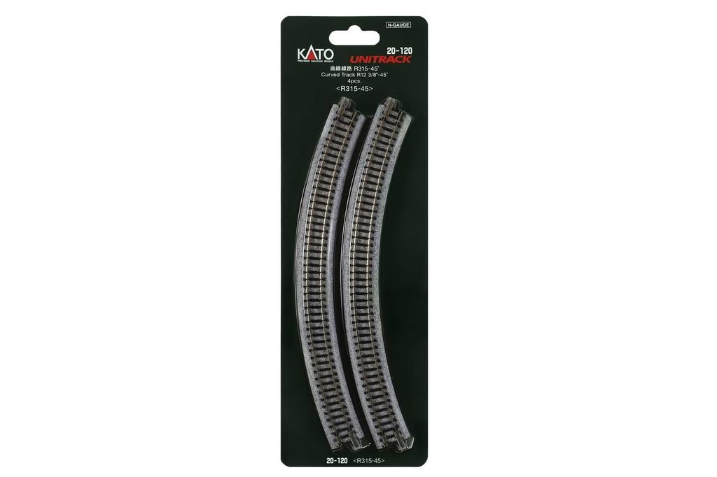 KATO N Gauge Curved Track R315-45° 4 Pieces 20-120 Railroad Model Supplies