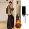Women's Coffee-Colored High-Waisted Wide-Leg Pants - Mid-Rise with Thickened Fabric for Slimming Effect - Autumn/Winter 2025