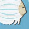 2 Pcs Wood Fish Beach Wall Art Wooden School of Fish Wall Decor Nautical Coastal Theme Wall Hanging Ornament for Bathroom Lake House