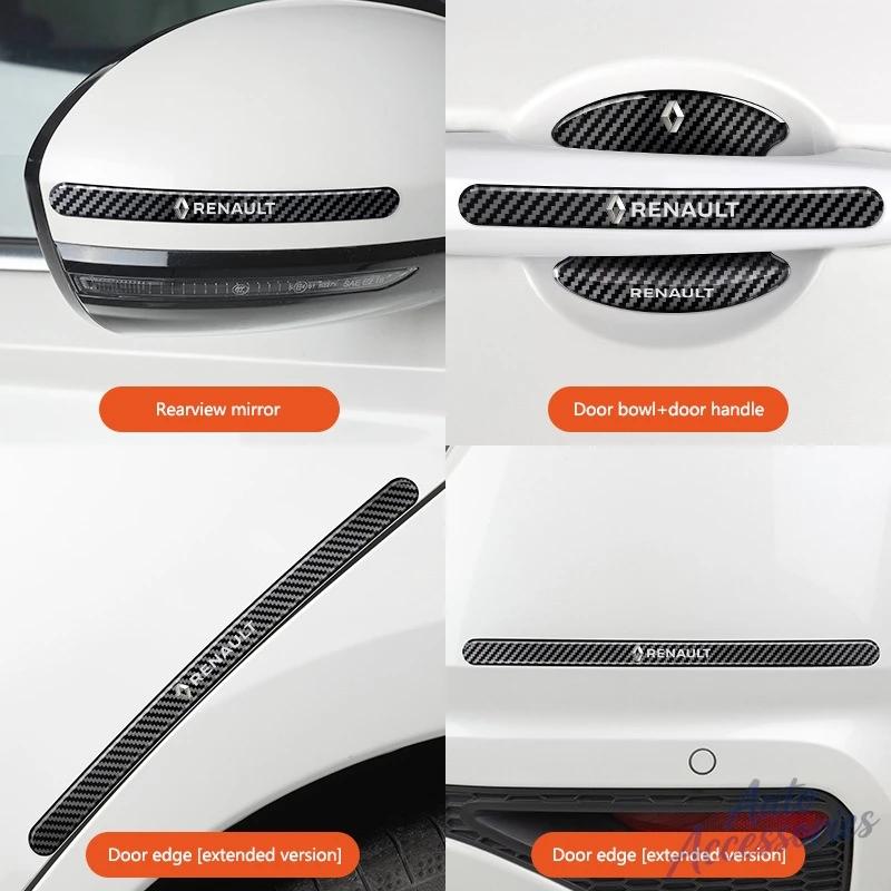 4/8Pcs Car Door Handle Bowl Scratch Protective Sticker Carbon Fibre For Renault Dacia Megane 2 Duster Logan Captur Clio Laguna 3 R777