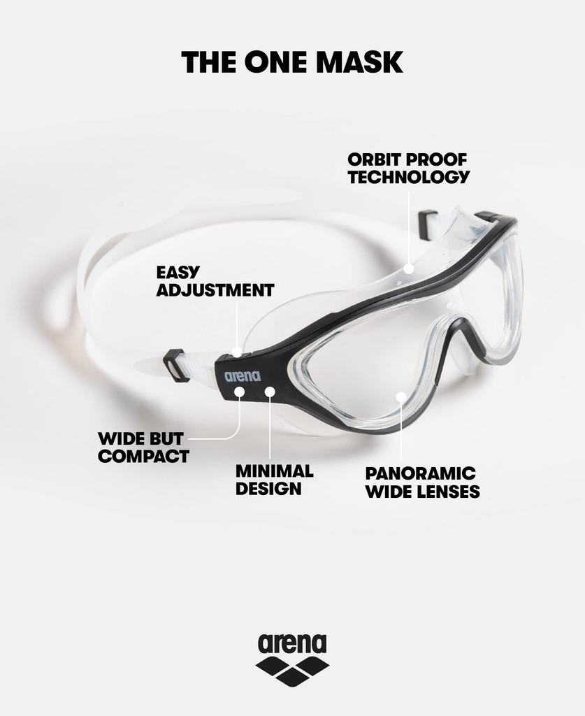Arena The One Mask Swim Goggles for Men and Lens Women, Smoke/Deep Green, Non-Mirror