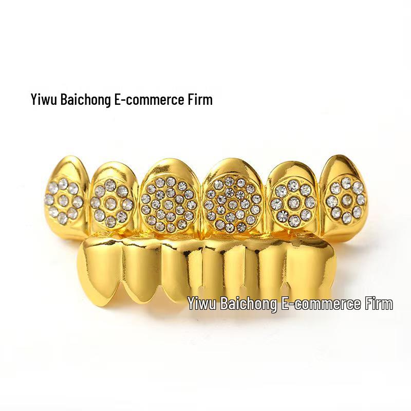 18K Gold Plated Diamond Hip Hop Grill – European Hot Seller for Christmas Performances