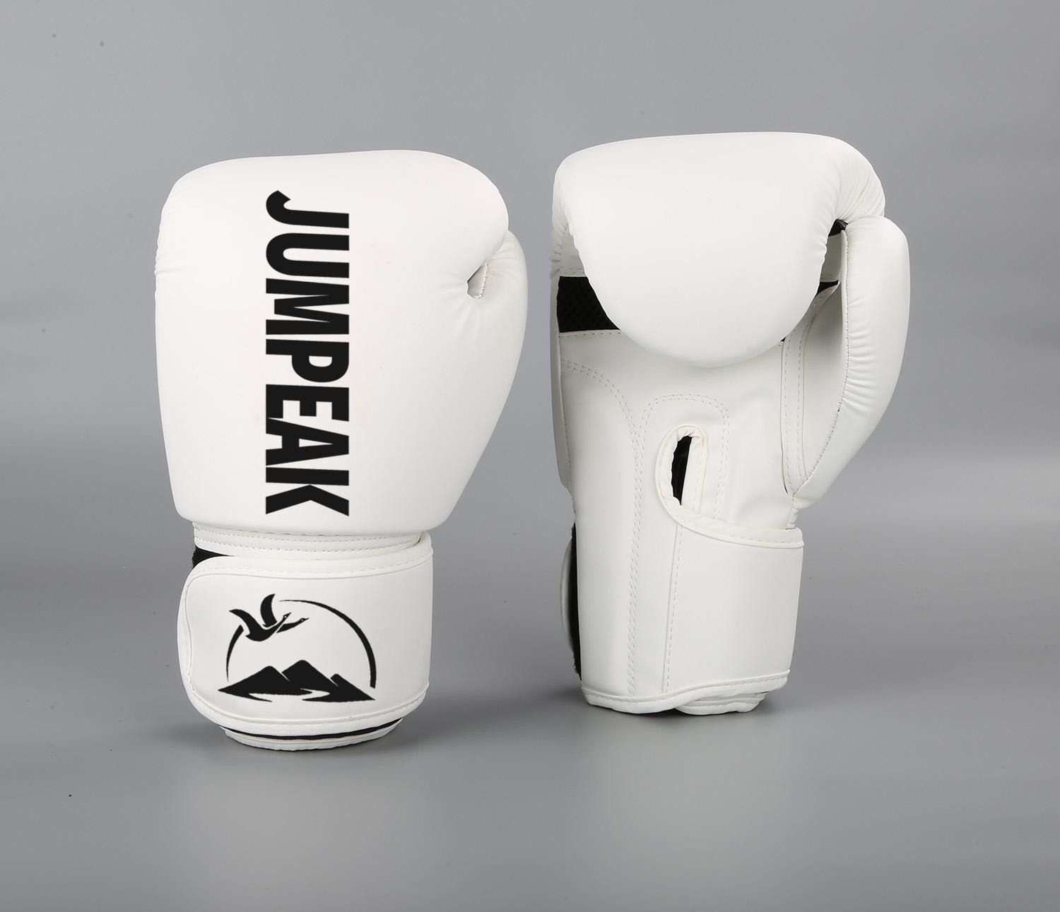 Custom Professional Leather Pu Leather Training Boxing Gloves Gym Kickboxing Training Glove 8 oz белый