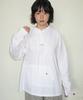 Hooded Raglan Over Fit Long Sleeve White