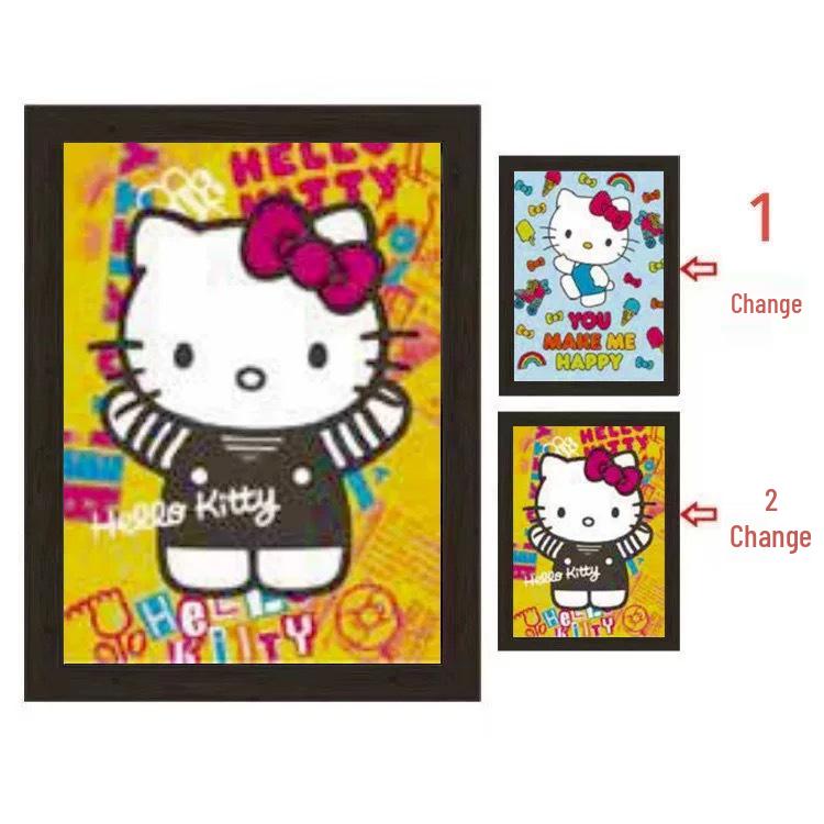 Hello Kitty & One Piece 3D Lentikulärt Pokemon-affisch