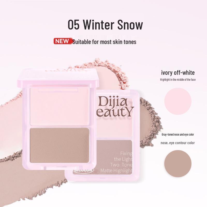 

DIJIA Матовая палетка для контуринга и хайлайтера - Двухцветные румяна и тени для лица