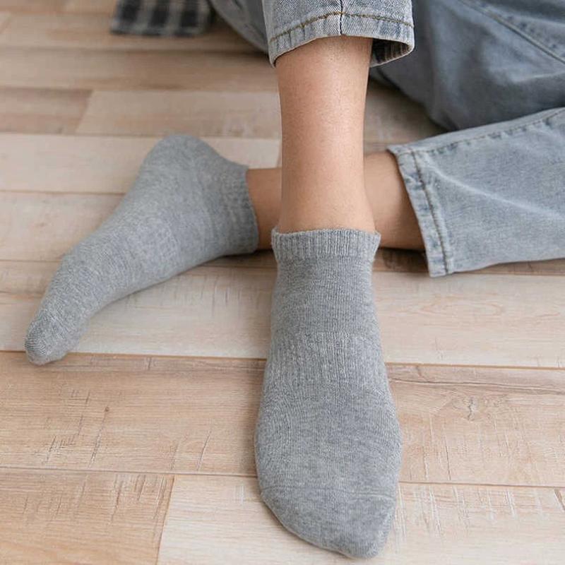 1/6 Pairs Unisex Solid Color Cotton Short Socks Fashionable Simple Couple Comfortable Sweat Absorbing Breathable Casual Socks