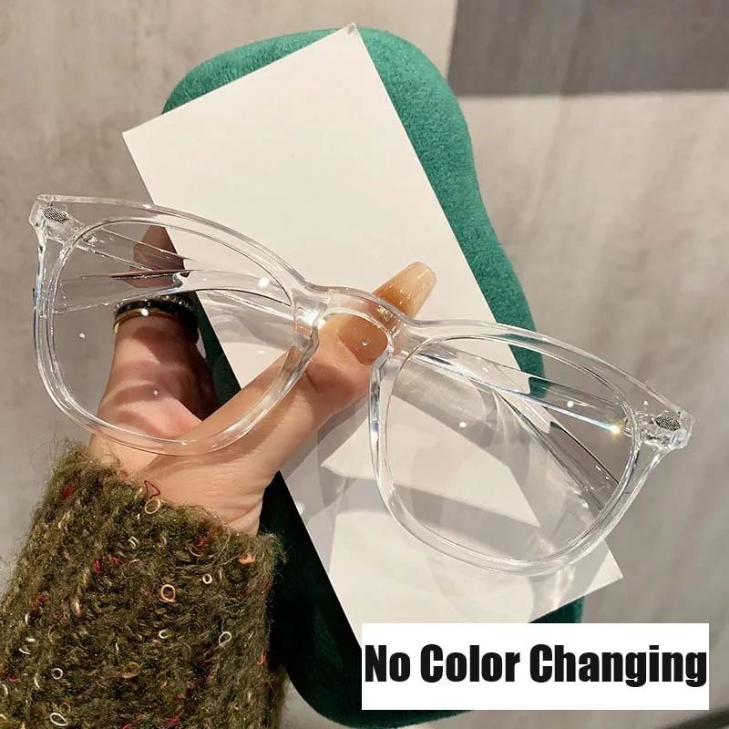 Men Women Vintage Photochromic Glasses Outdoor Discoloration Optical Spectacle Eyeglasses Blue Light Blocking Computer Glasses