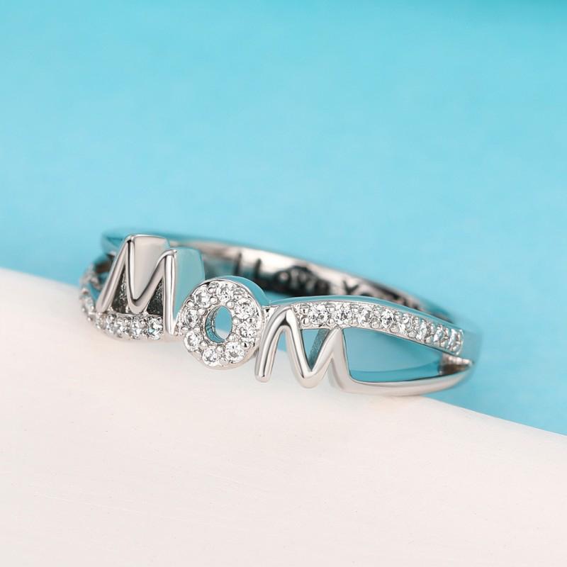 Huitan Trendy Wedding Rings for Mother Mom Luxury Paved Cubic Zirconia Brilliant Women Accessories Anniversary Gift Lady