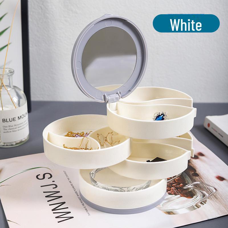 Multi-Layer Rotating Jewelry Box for Necklaces, Earrings, Rings, and Accessories