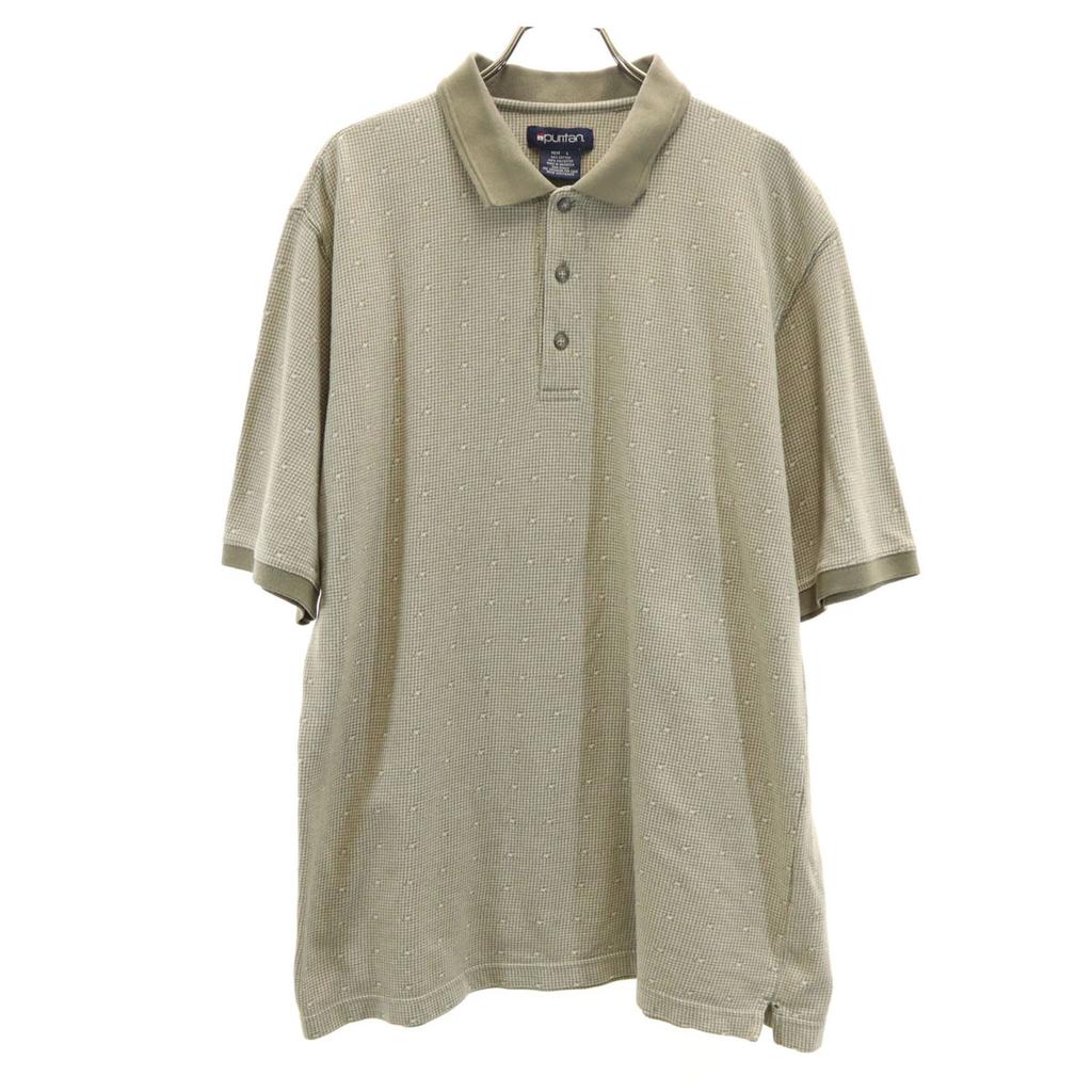 Puritan 90s Old Overall Handle Short Sleeve Polo Shirt L Ash Brown Men's Used