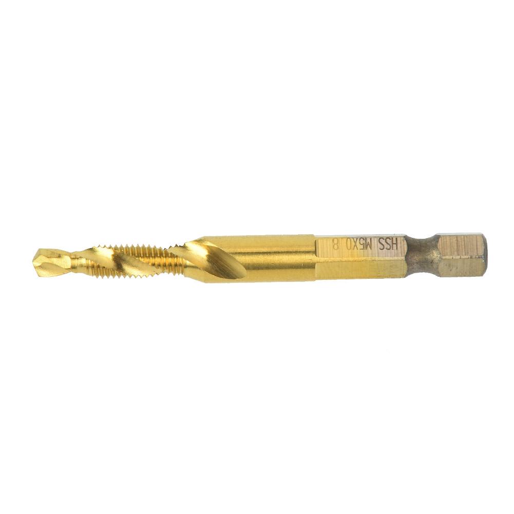 HSS 6.35mm Hex Shank Tap Drill Bit Through-Hole Inner Chip Removal Tap Drill 15mm(M3)