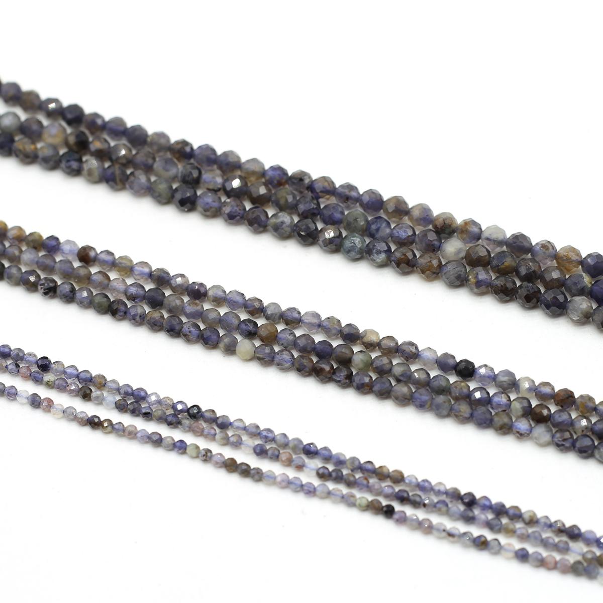 

1 нить, 2 мм, 3 мм, 4 мм, граненые бусины из натурального камня для изготовления ювелирных изделий, ожерелий, браслетов, аксессуаров, подарков на день рождения, 38 см 1Strand/4mm-Iolite