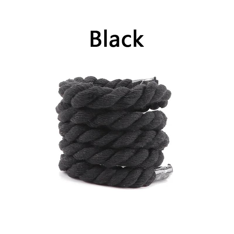 Quality Round Shoelaces Hand-woven 0.8CM Shoelace Three-strand Cotton Rope Solid Color Bold Cotton Twist Decoration Shoe Laces