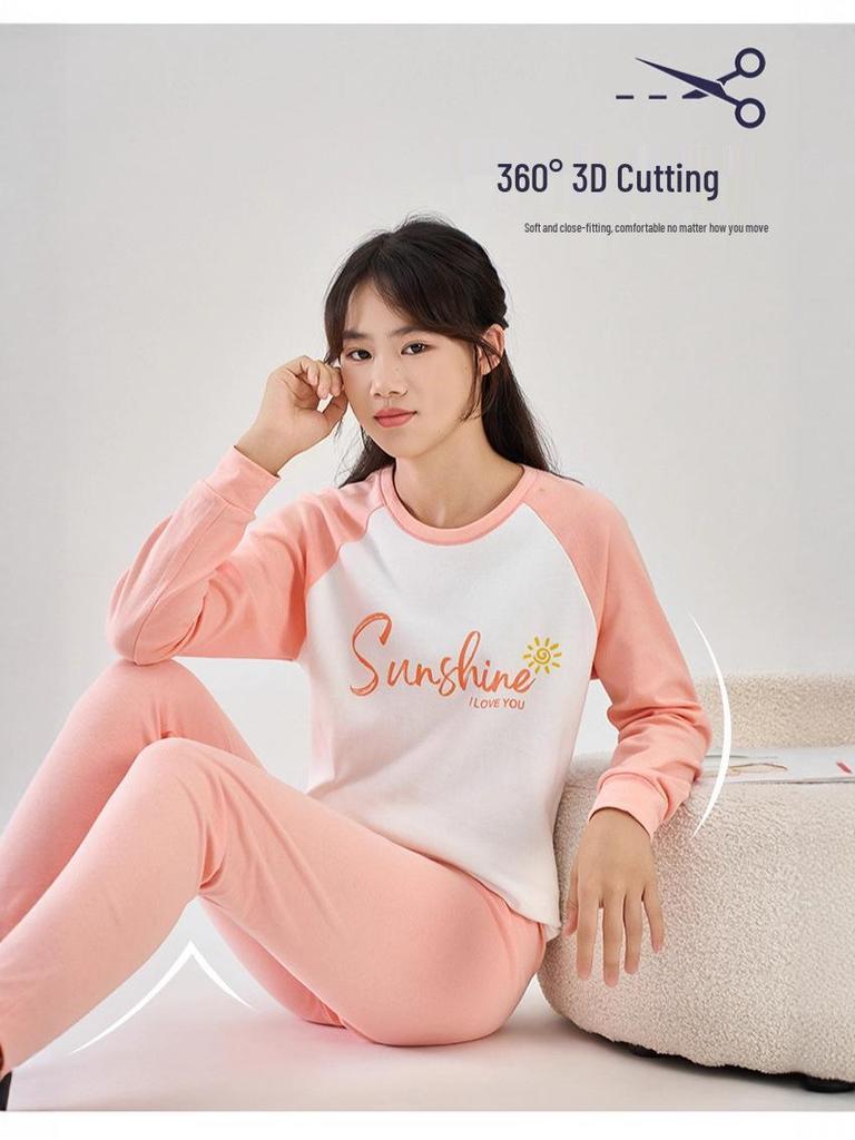 Thermounterwäsche-Set für Kinder: Weiche Baumwoll-Basisschicht-Pyjamas für Jungen und Mädchen - Perfekt für Herbst- und Winterkleidung.