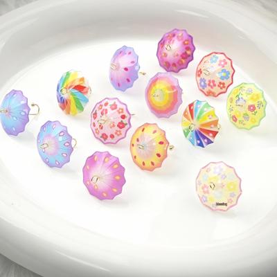 Bunte Mini-Regenschirme DIY Schmuckzubehör für Ohrringe & Haarnadeln