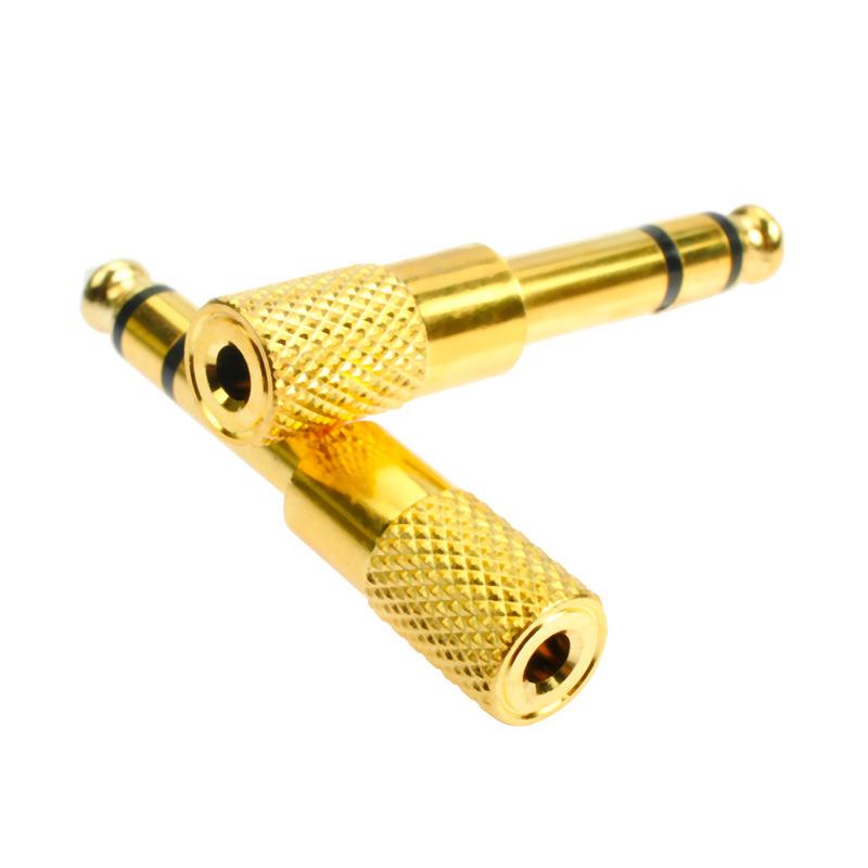 High-Quality Gold-Plated 3.5mm To 6.35mm Stereo Headphone Adapter - All Copper Audio Connector for Mobile Devices.