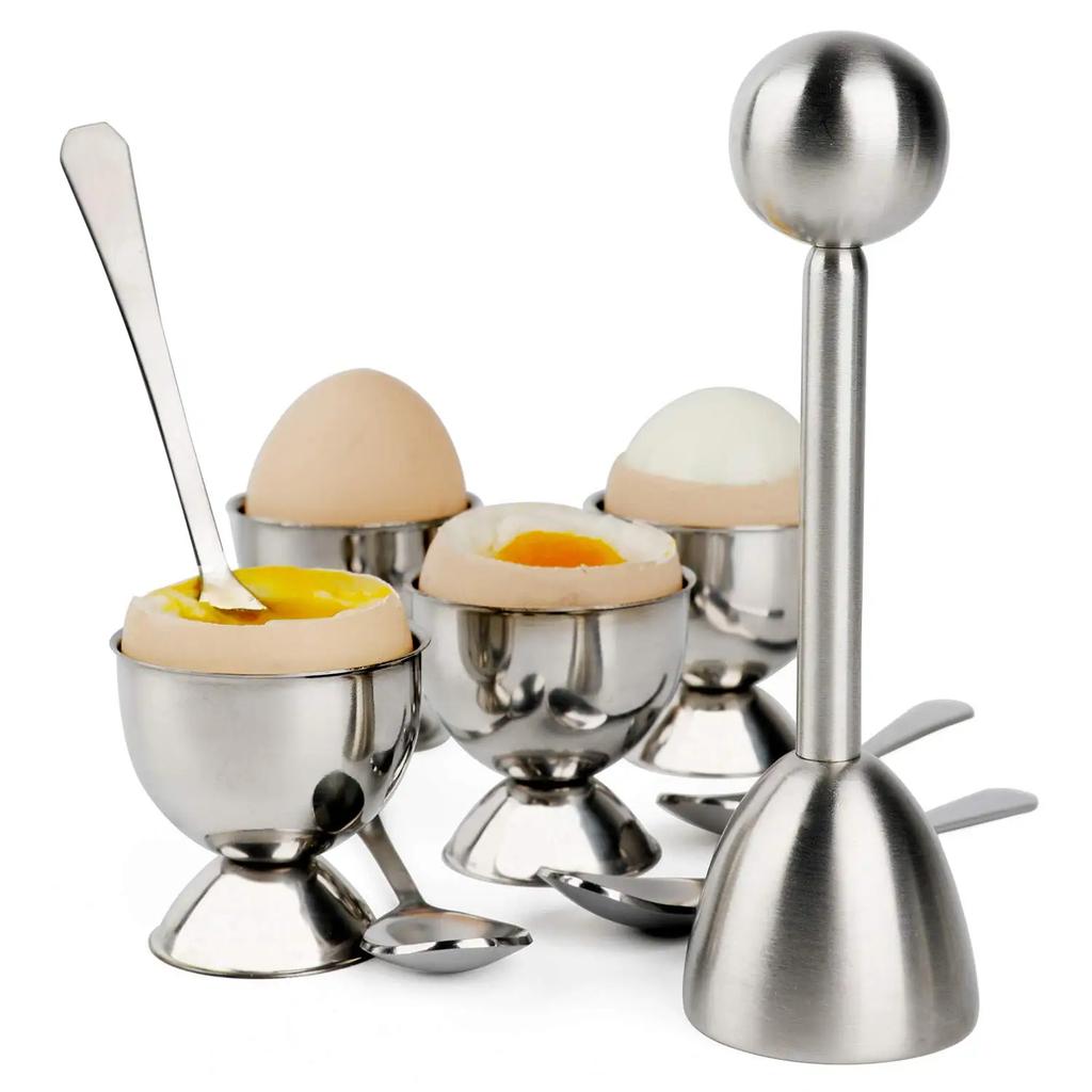 Egg Cutter 304 Stainless Steel Egg Shell Opener Creative Egg Opener Set Convenient Kitchen Tool Portable Home Egg Shell Opener