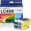 LC406 Ink Cartridges for Brother Printer for Brother LC406 Ink Cartridges LC406XL LC 406 XL Compatible with MFC-J4535DW MFC-J4335DW MFC-J5855DW