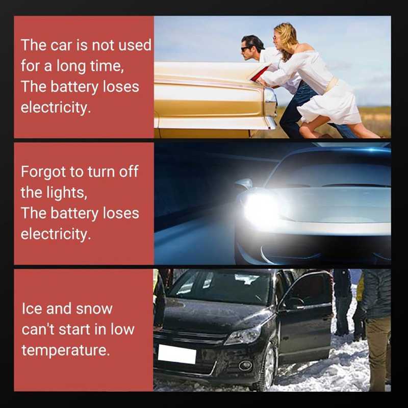 Autobatterie-Ladegerät, Batterie-Starter, verlängerte Klemmkabel für Motorräder, für 12-V-Autos für