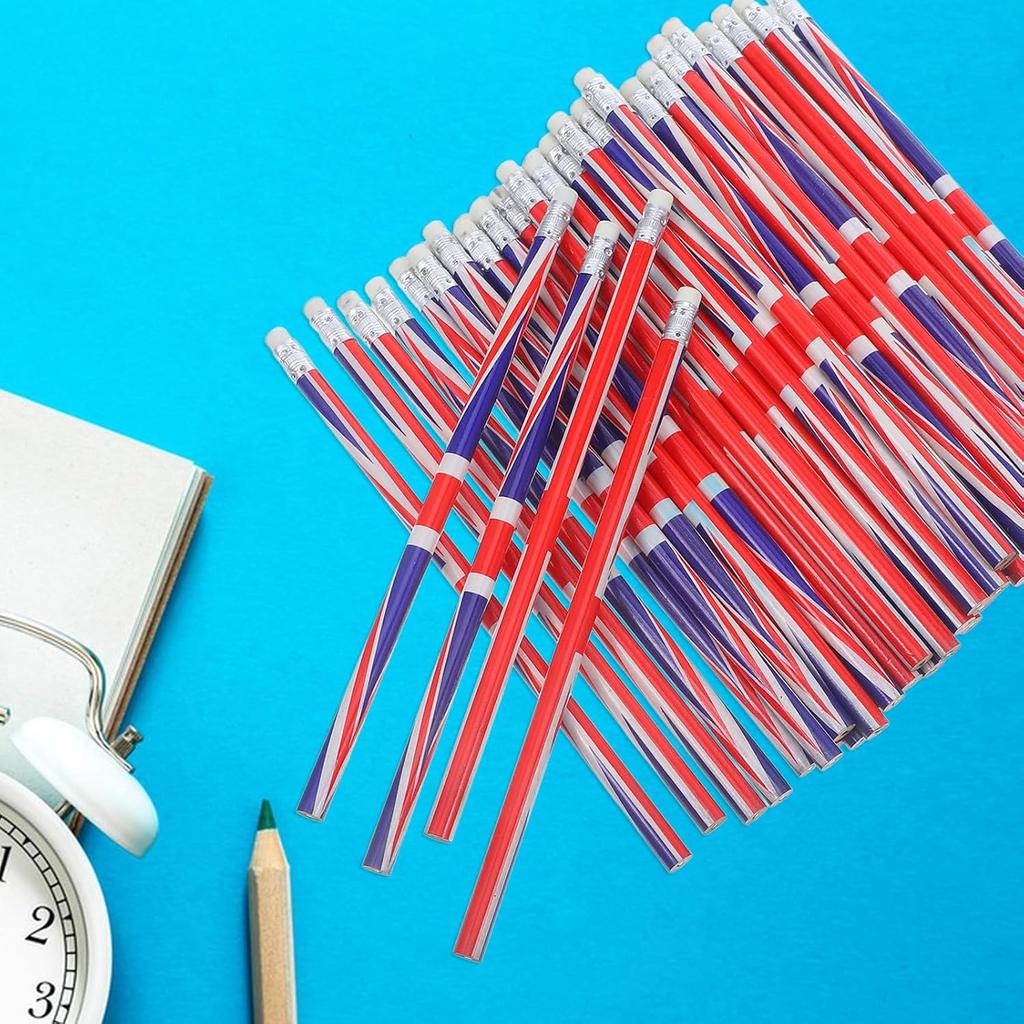 60pcs England Flag Wooden Pencils Multi-use Decorative Writing Pencils for School Office and Art Lightweight Portable Sketching Drafting Supplies