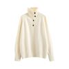 Korean Style Cashmere Sweater Turtleneck Women's Jumper Autumn Winter Buttons Loose Pullover Long Sleeve Knitwear