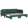 VidaXL Lit de jour avec lit gigogne vert foncé 90x200 cm velours 3197065
